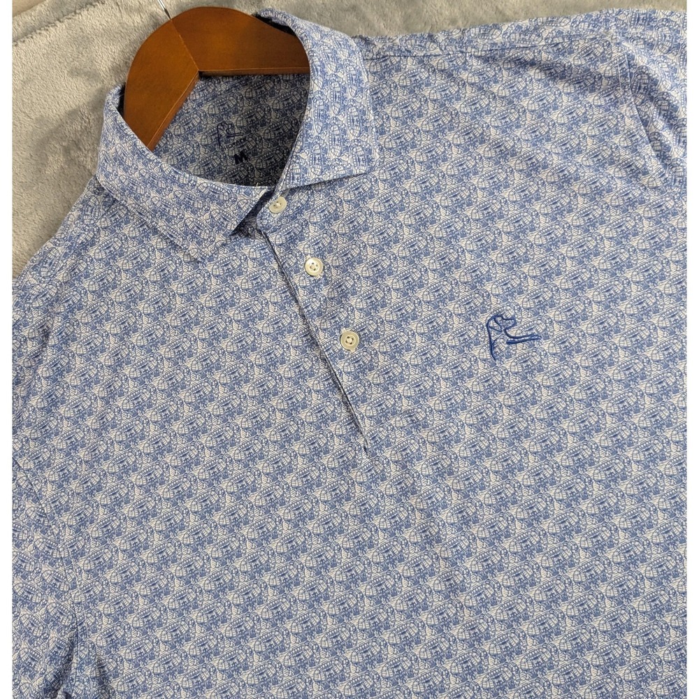 Rhoback Polo Shirt Mens Medium Blue The Florida Swamp Stadium Golf Performance